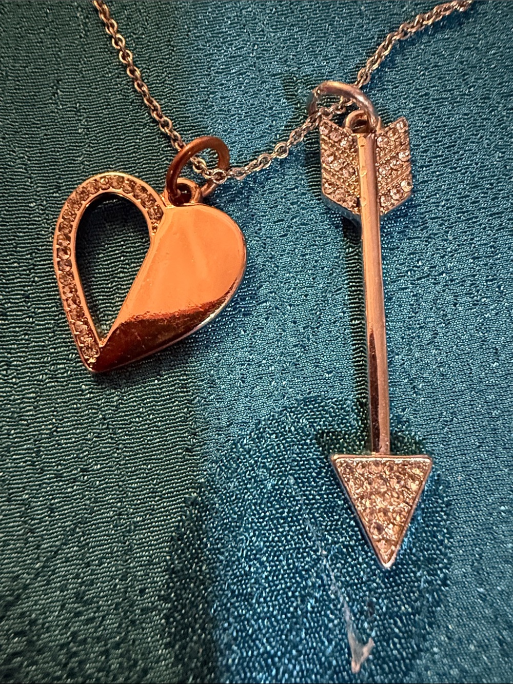 Extra long Rose-Tone Heart & Arrow Pendant Necklace by Lane Bryant